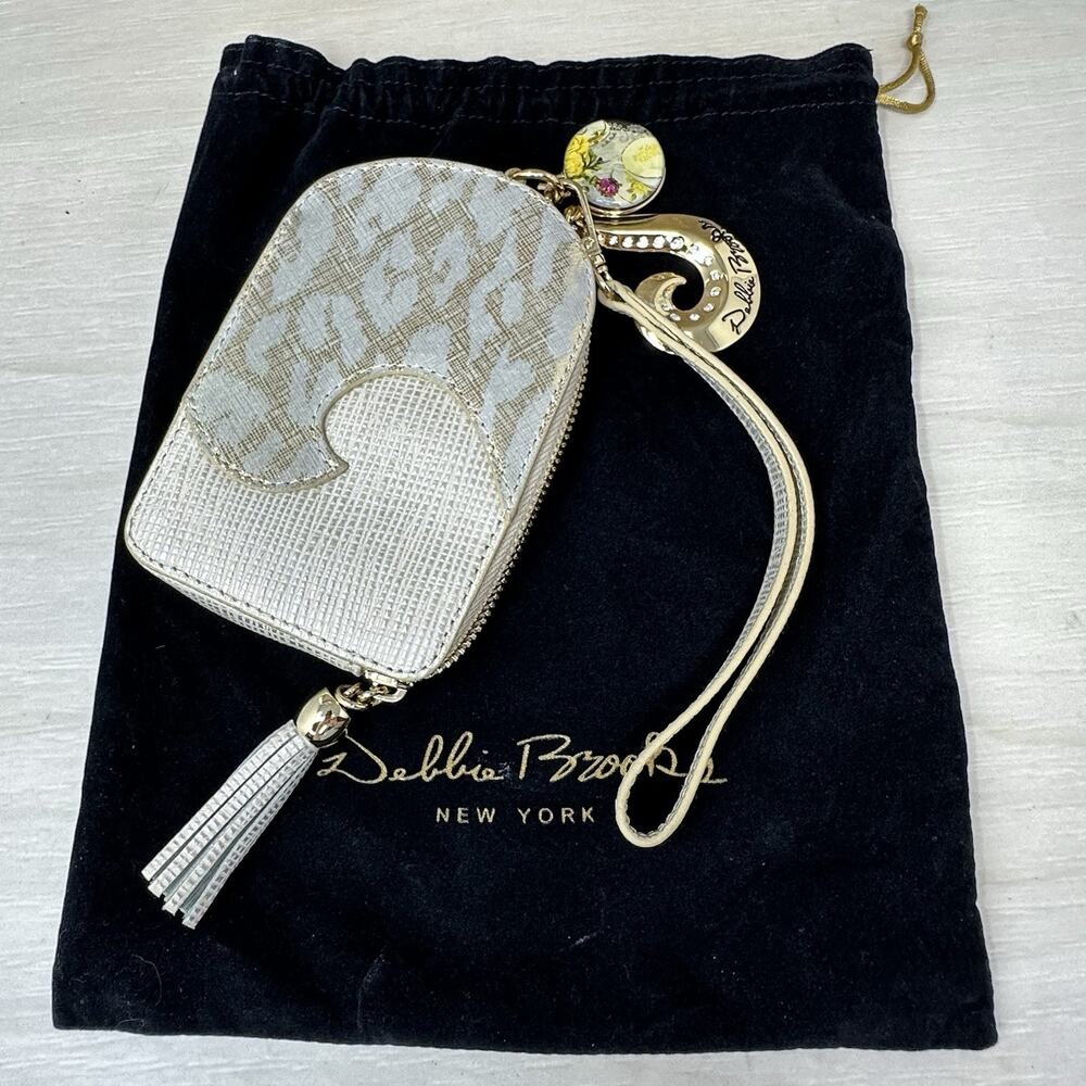 Debbie Brooks New York Wristlet Clutch With Rhinestone and Magnet Dangle